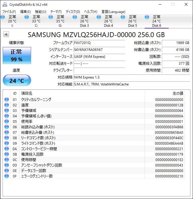 PM991 NVMe 256GB M.2 SSD 4枚セット【⑤0121】