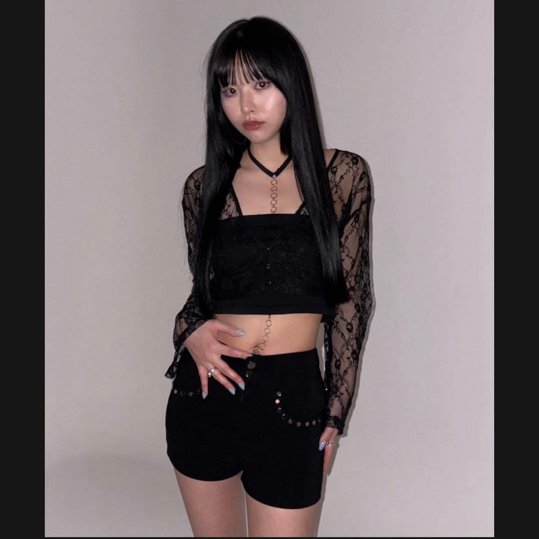 パンツ kisstheclub studded short pants