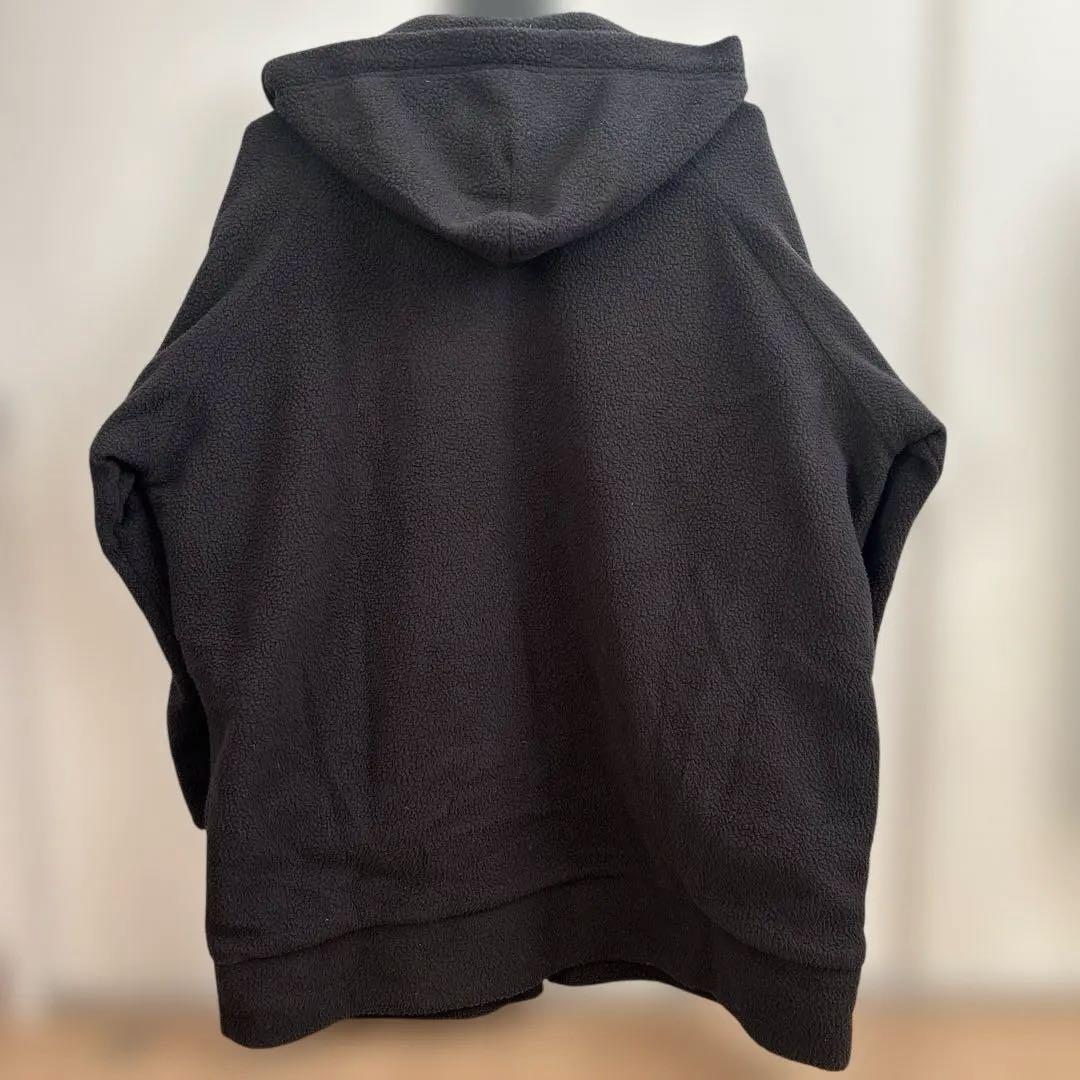 [値下げ 未使用品] オニツカタイガー 黒フリースジップパーカー 丈長め
