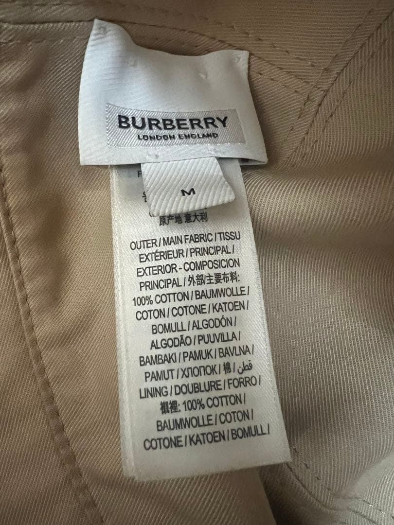 BURBERRY バケットハット ベージュ ストライプ