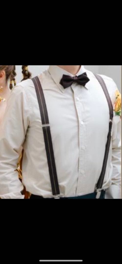 UNITED ARROWS サスペンダー ブラウン　結婚式　新郎