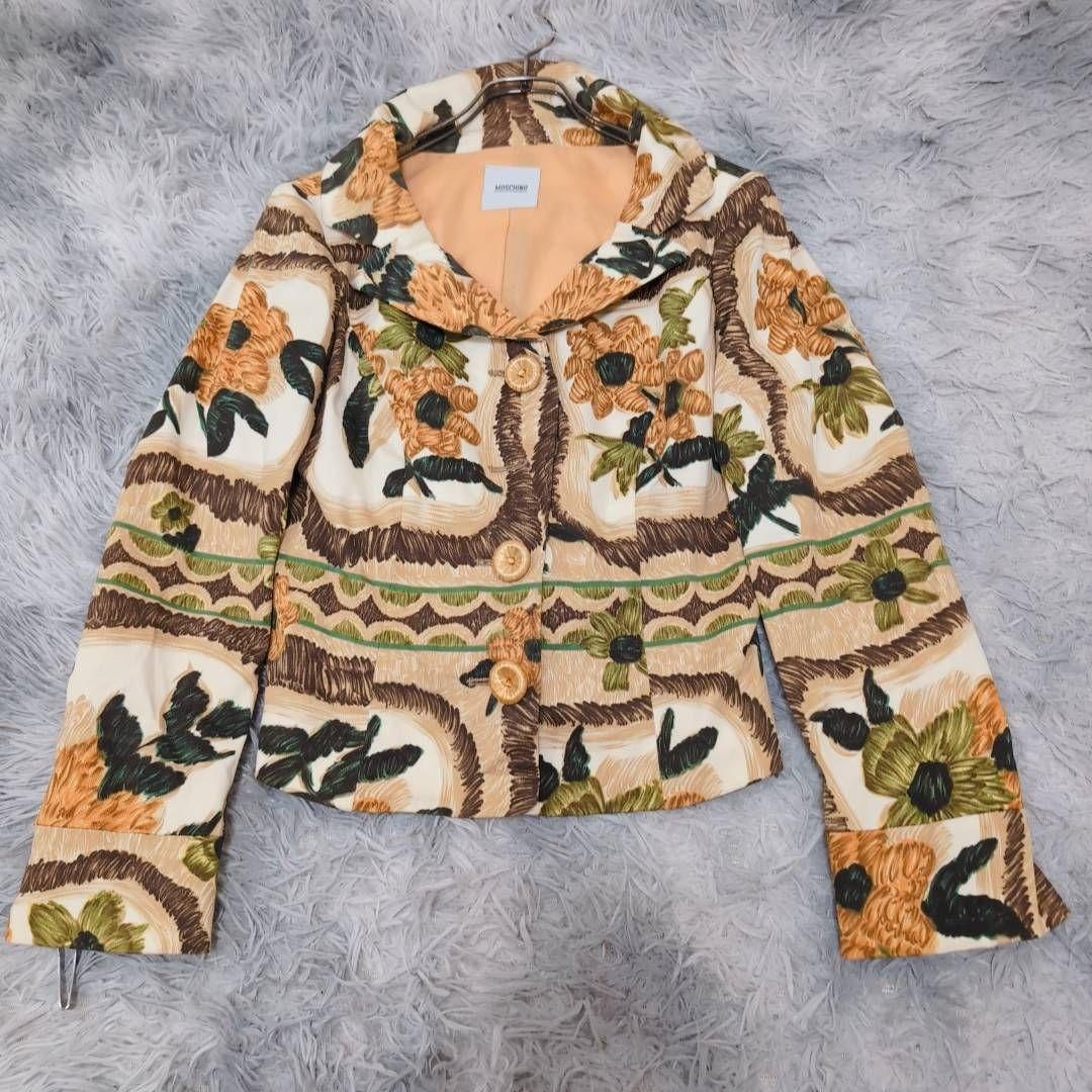 ​【美品】モスキーノ チープアンドシック テーラードジャケット 総柄 ボタニカル