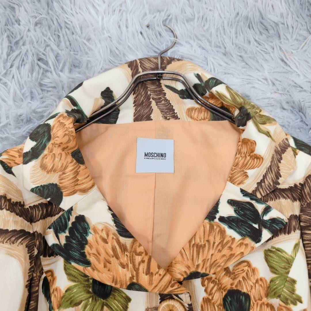 ​【美品】モスキーノ チープアンドシック テーラードジャケット 総柄 ボタニカル