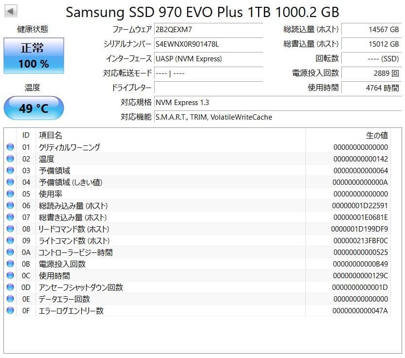 内蔵型SSD Samsung 970 EVO Plus 1TB PCIe M.2 SSD