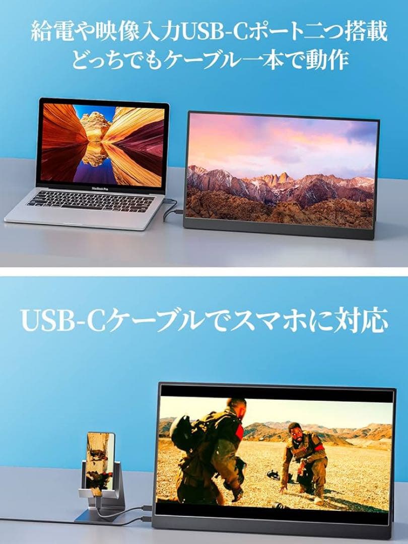 cocopar 17.3インチ モバイルモニター モバイルディスプレイ　カバー付