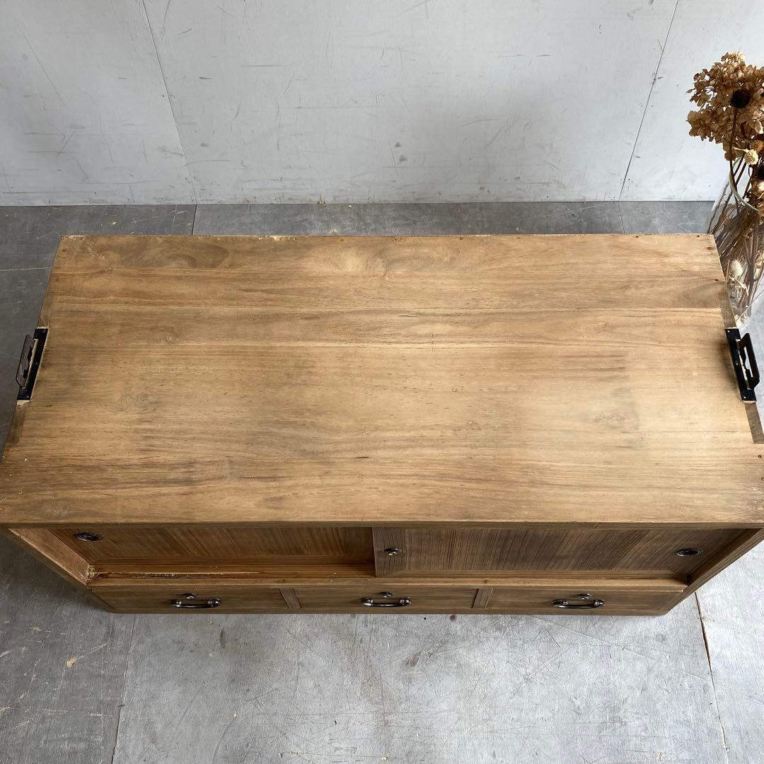 ヴィンテージ 箪笥 チェスト テレビ台 桐 杉 無塗装 昭和レトロ z434