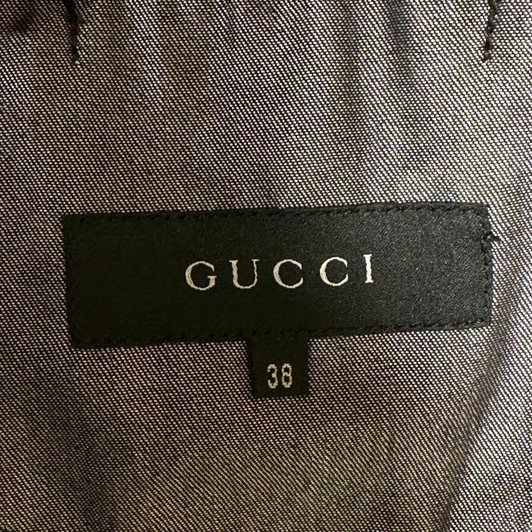 『GUCCI』グッチ (38) ロゴボタン デニムジャケット