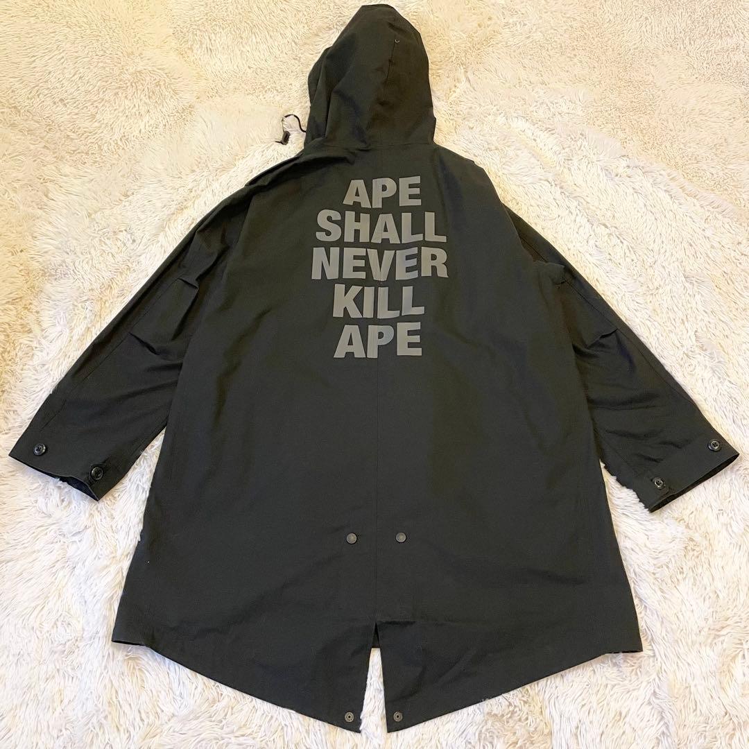A BATHING APE エイプ モッズコート ブラック XLサイズ