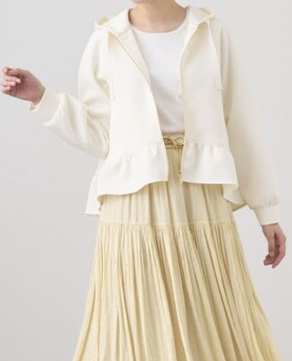 ANAYI　ダブルジャージーペプラムパーカー38