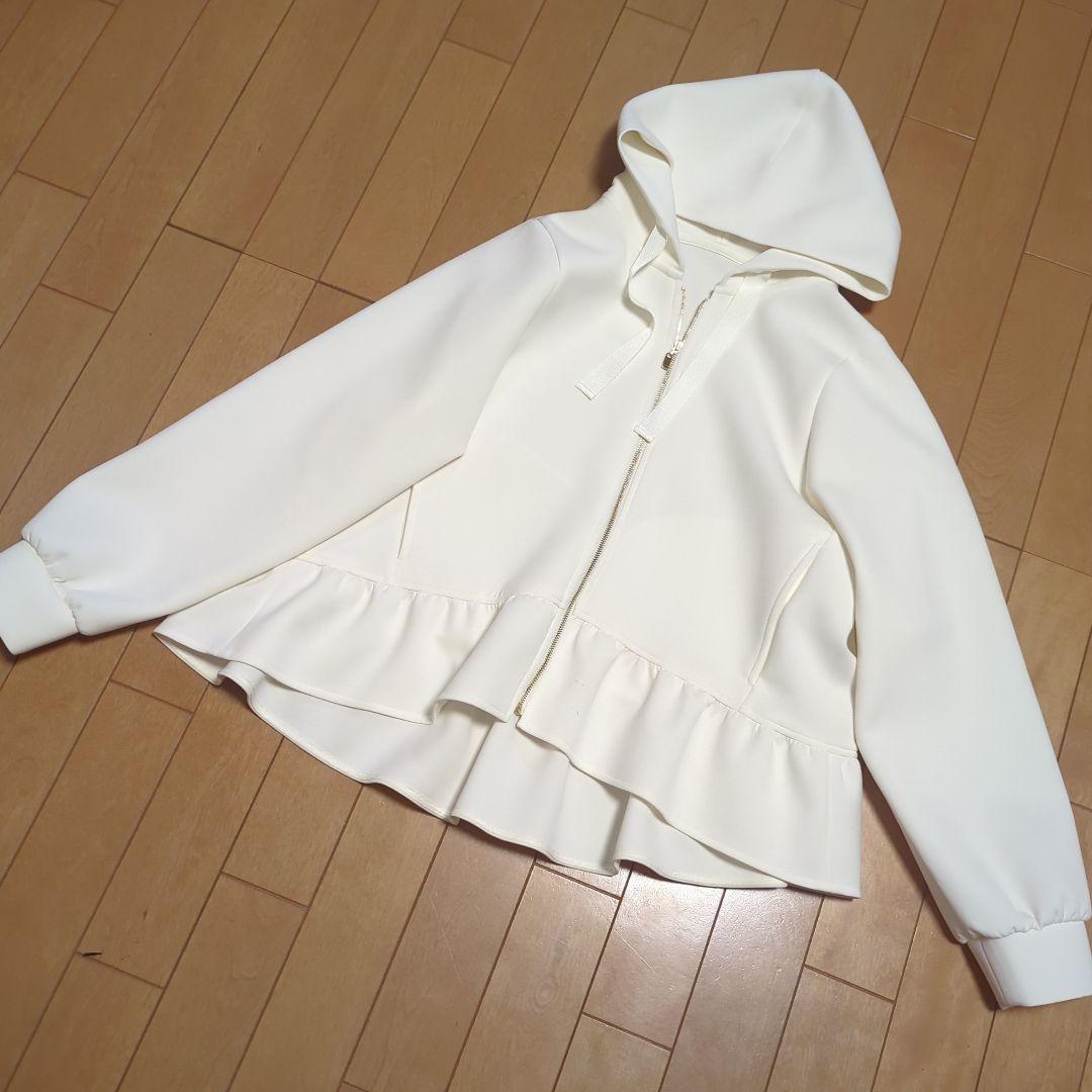 ANAYI　ダブルジャージーペプラムパーカー38