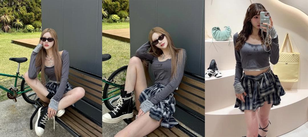 ダーリッチ darich レイヤードチェックショートパンツ ベージュ FREE