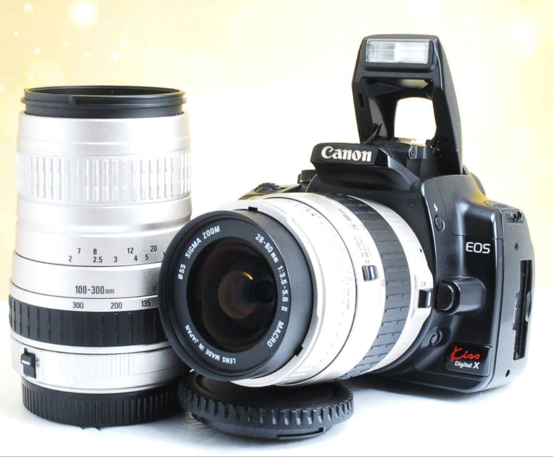 CANON　EOS　KissX 初心者　おまけ超望遠レンズ　一眼レフ　キャノン
