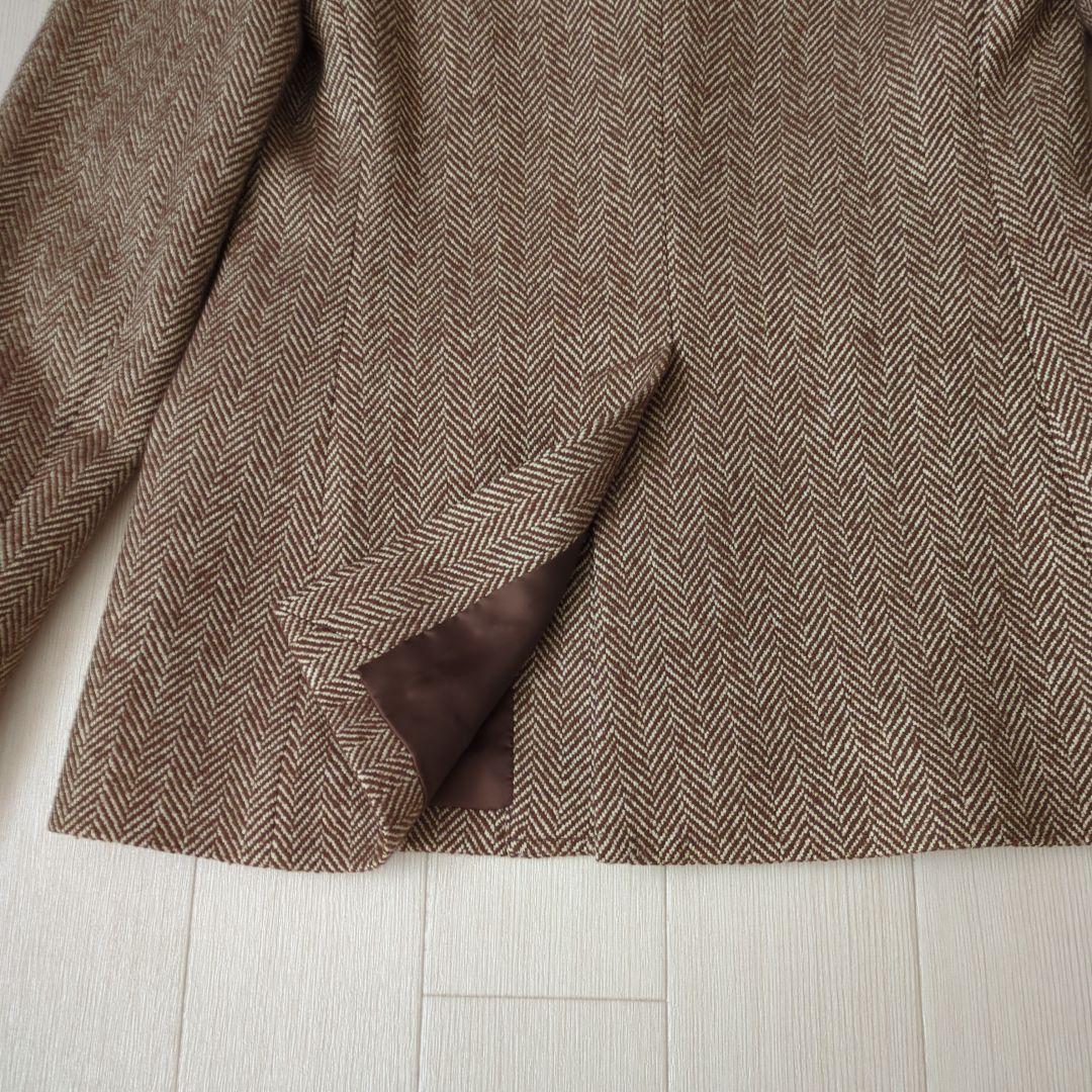 RALPHLAUREN ブラウン ヘリンボーン テーラードジャケットS