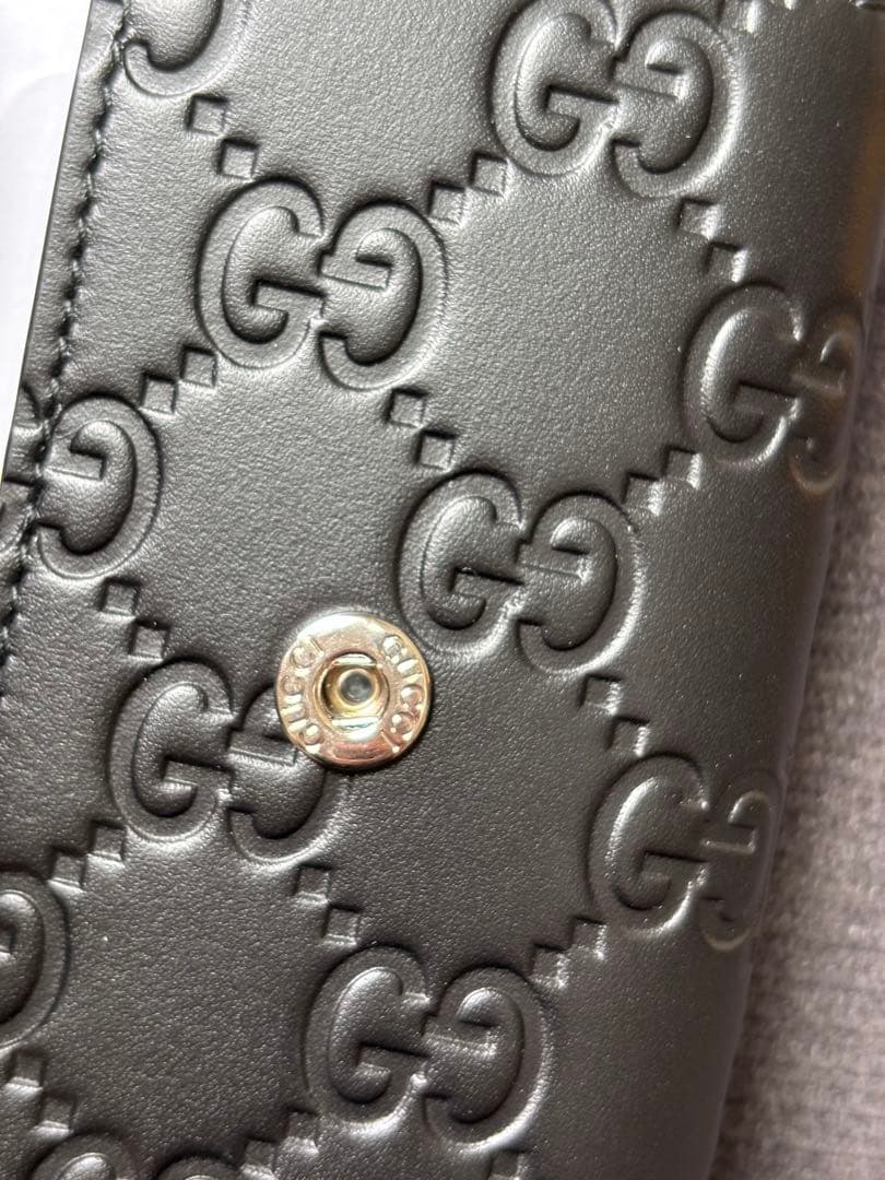 GUCCI ブラックレザー GGキーケース　GUCCIキーケース