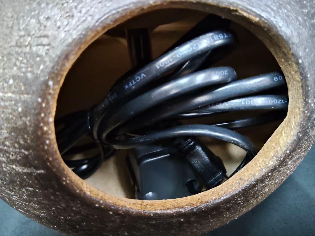 ​【動作確認済】信楽焼 陶器製つくばい 電動 水循環 室内用 水琴窟/蹲