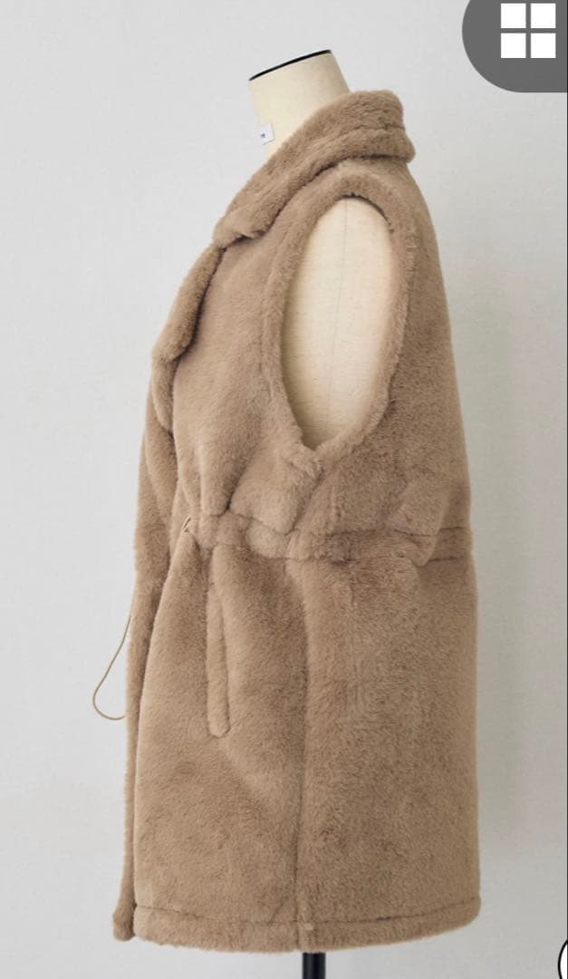 ★★frene★★ テディボアウエストドロストベスト　ベージュ