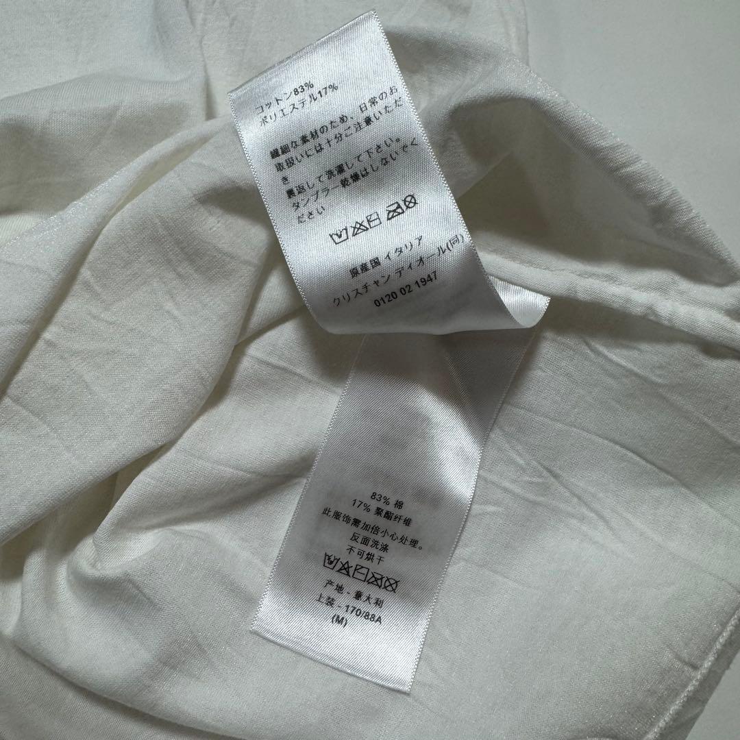 【美品】Dior ホワイト テキスト プリントTシャツ 半袖　Mサイズ