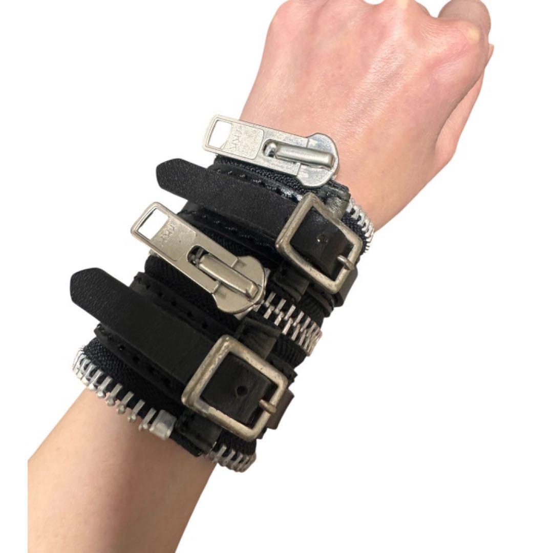 LIMI feu リミフゥ レザーブレスレット 黒　アーカイブ ヨウジ系