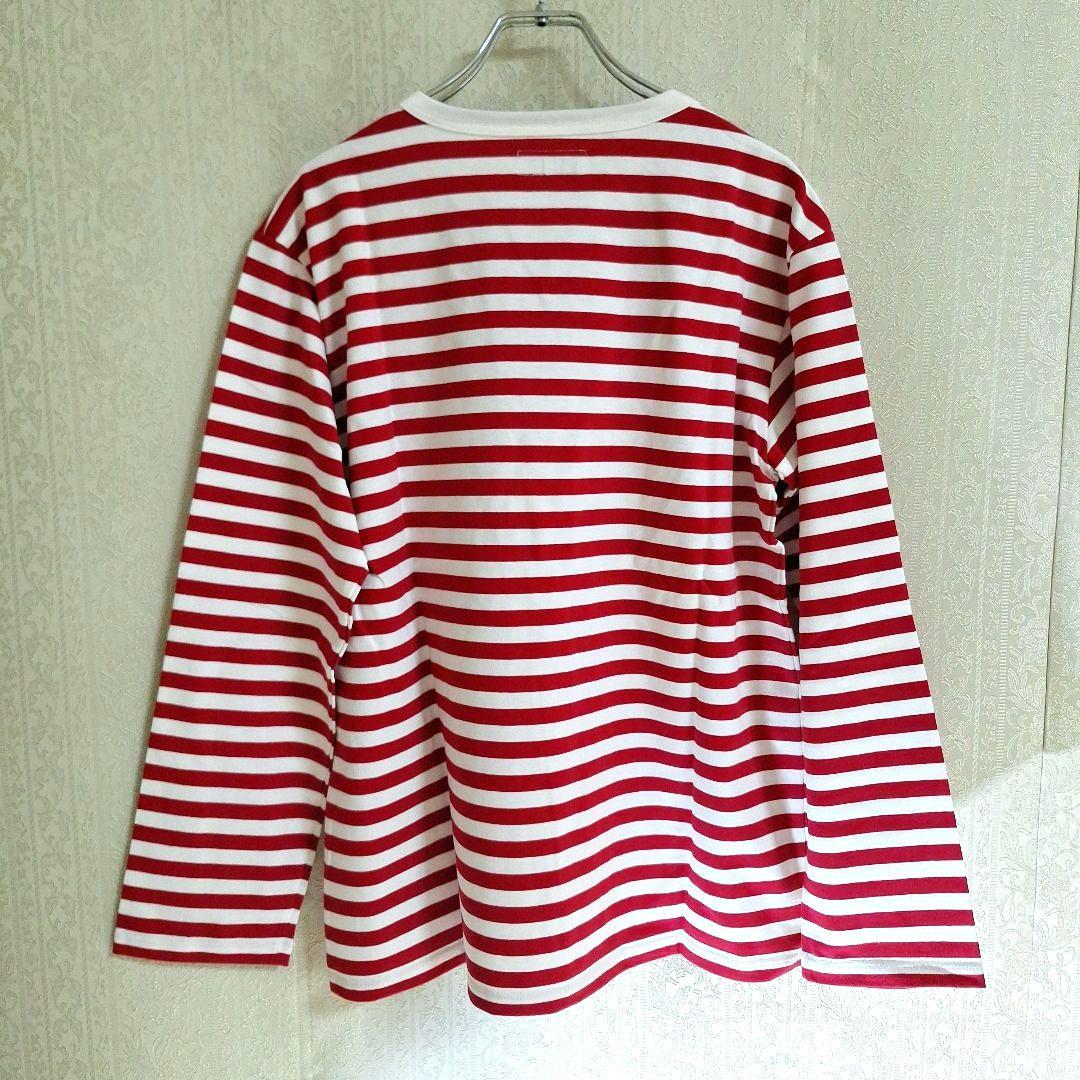 アニエスベー　ボーダーシャツ　カットソー長袖L(3)レッド