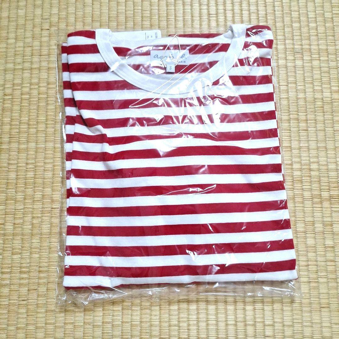 アニエスベー　ボーダーシャツ　カットソー長袖L(3)レッド