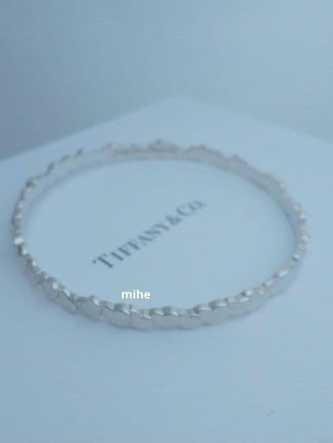 磨き済み ヴィンテージ ティファニー モダン ハート バングル シルバー