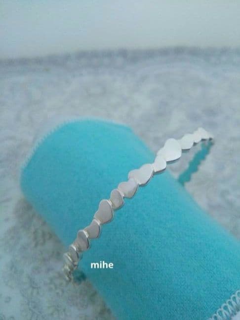 磨き済み ヴィンテージ ティファニー モダン ハート バングル シルバー