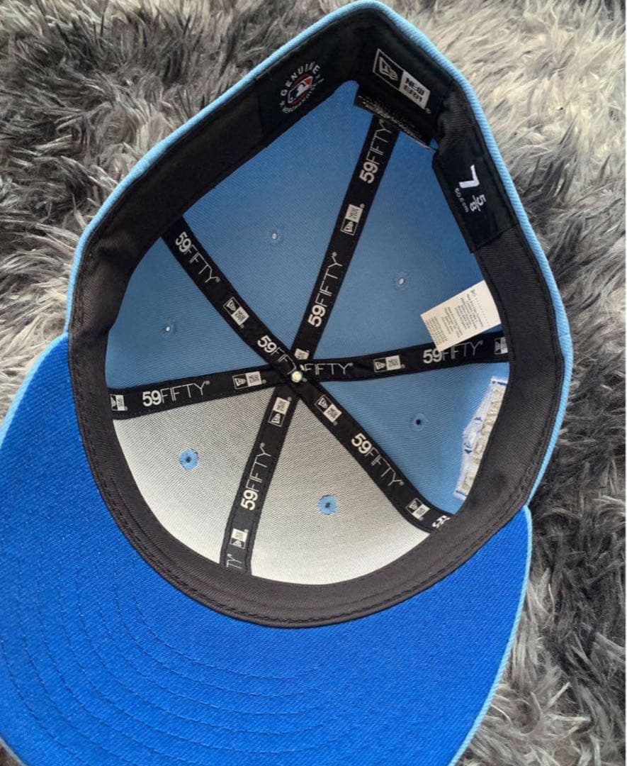ニューエラ　スカイブルー 5/8 kaneee着用 LA 海外限定 水色