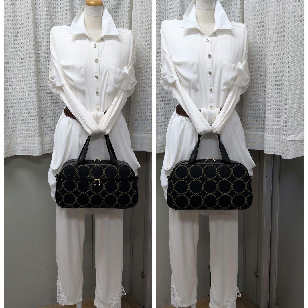 ミナペルホネン　ハンドメイド　バッグ　ボストン　タンバリン