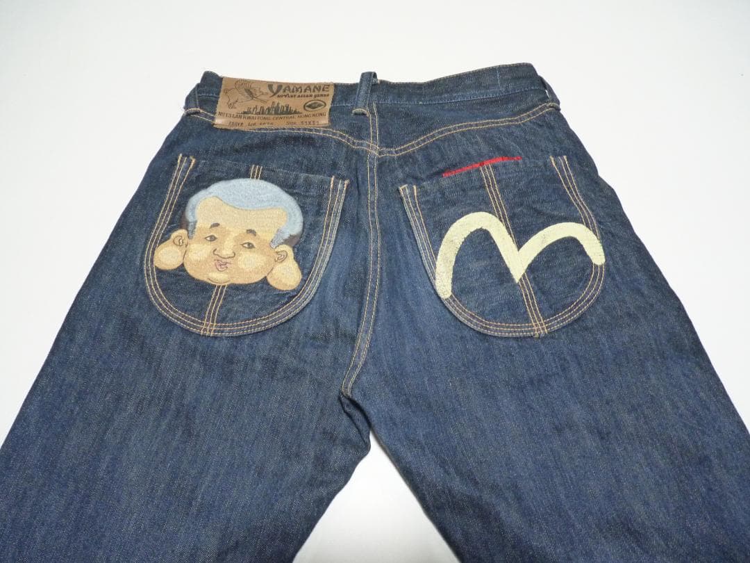 sa　エビス　EVISU　デニムパンツ　インディゴ　カモメ　刺繍　W31