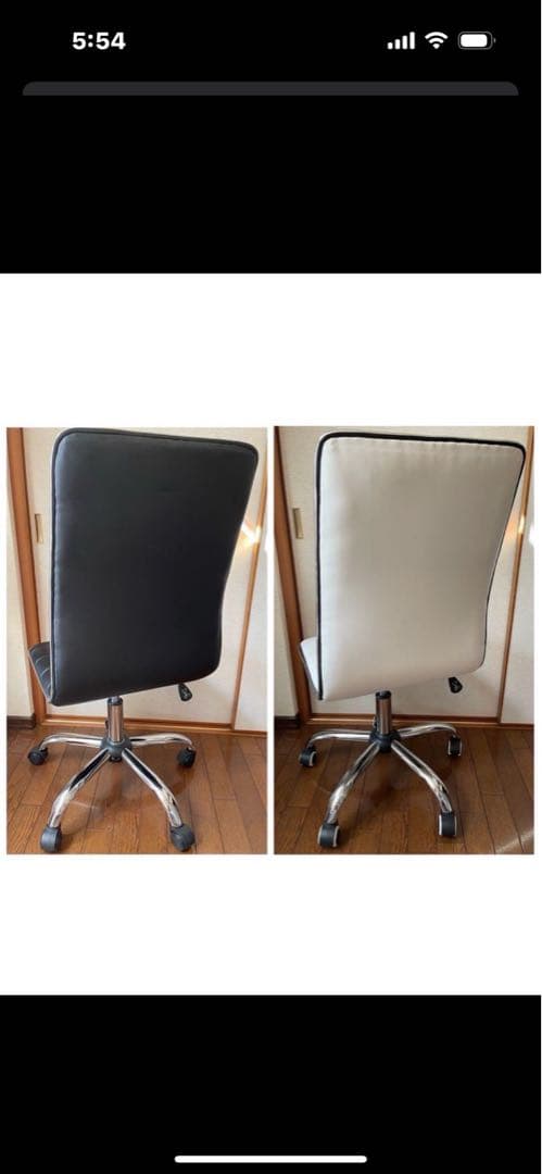 椅子、オフィスチェアー、キャスター付き、学習椅子、白、黒、座面360度回転