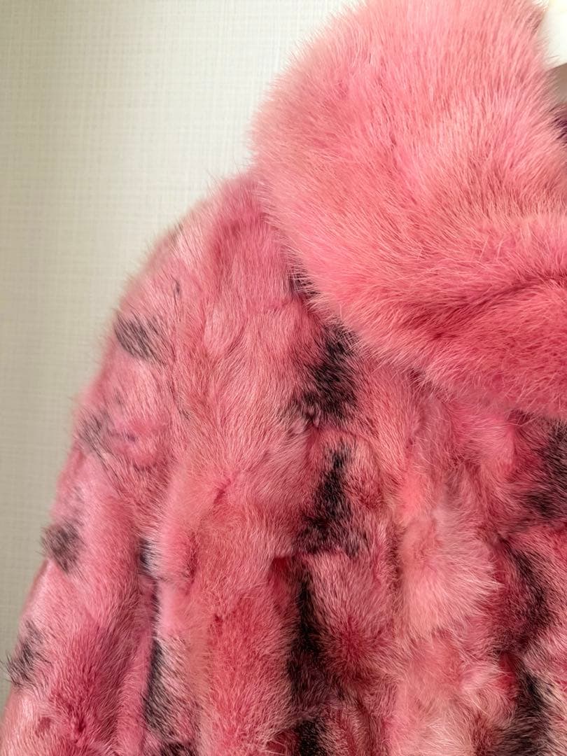 【未使用品】ピンク ミンクファー ショートコート 上質 高級感 華やか