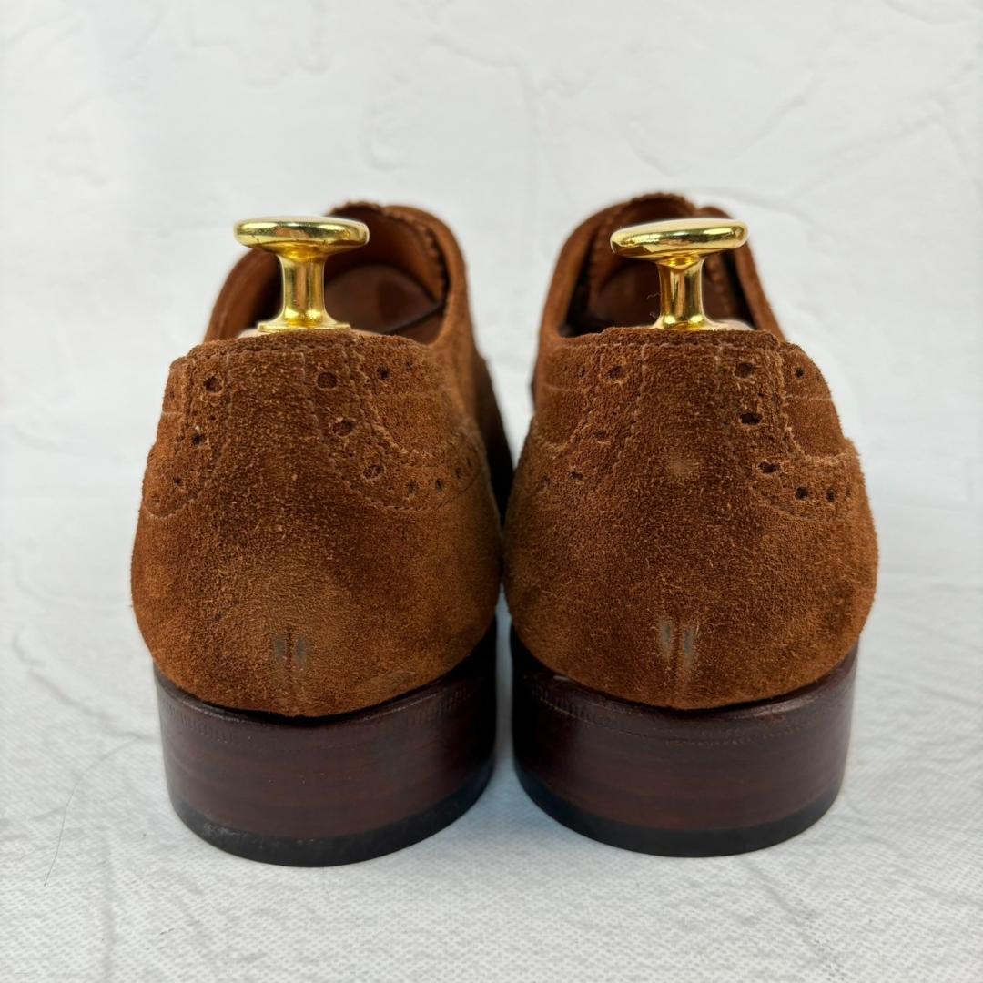【美品】ヤンコ クウォーターブローグ 内羽根 スエード 茶 5 スペイン