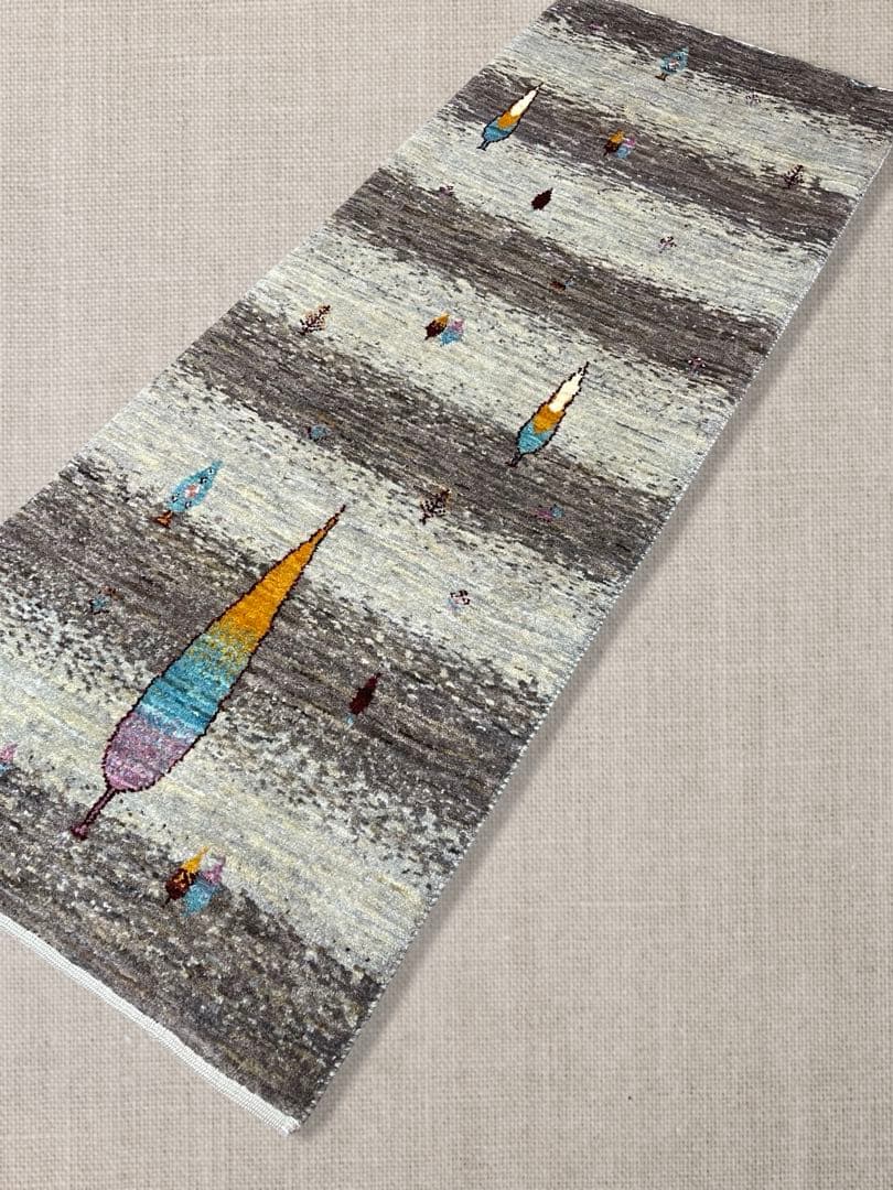 ギャッベ　カシュクリ ゾランヴァリ　手織り　ペルシャ　約50x150 ランナー