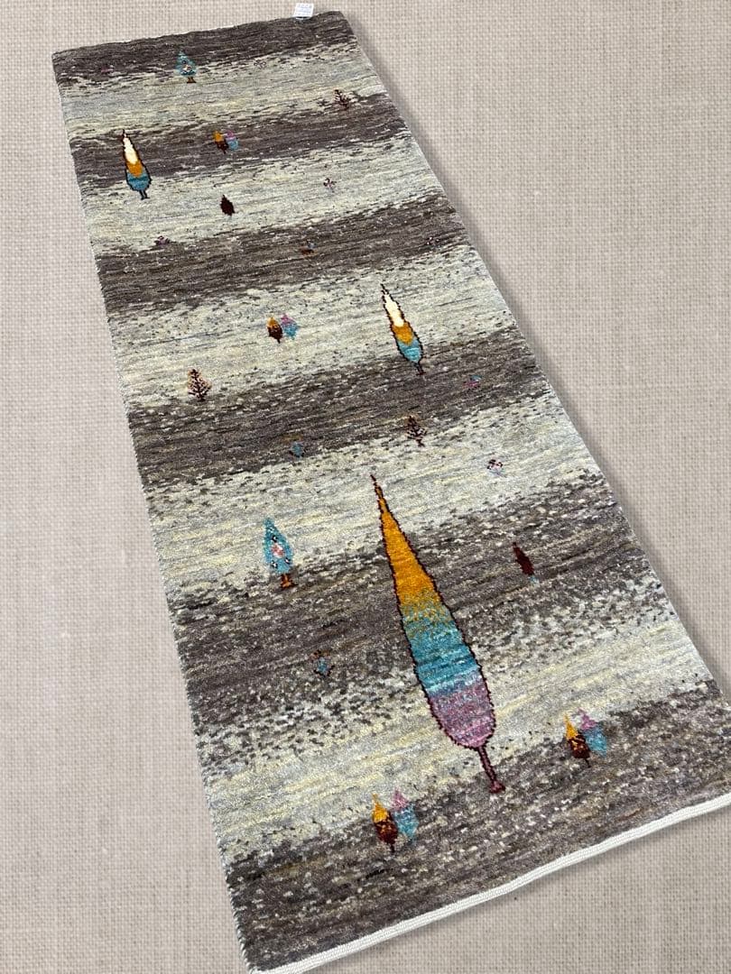 ギャッベ　カシュクリ ゾランヴァリ　手織り　ペルシャ　約50x150 ランナー