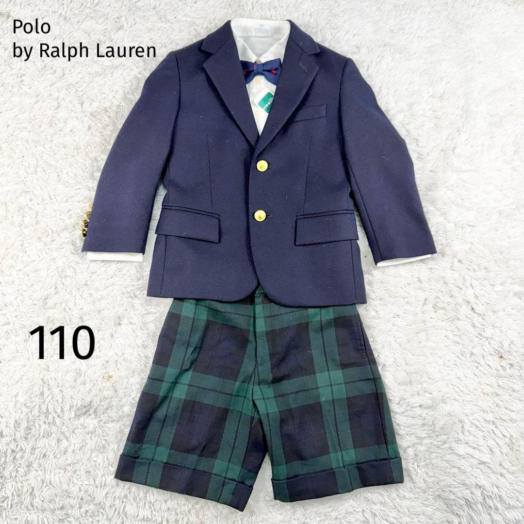 【未使用品】ポロラルフローレン フォーマル 110 紺ブレ 金ボタン 4点セット
