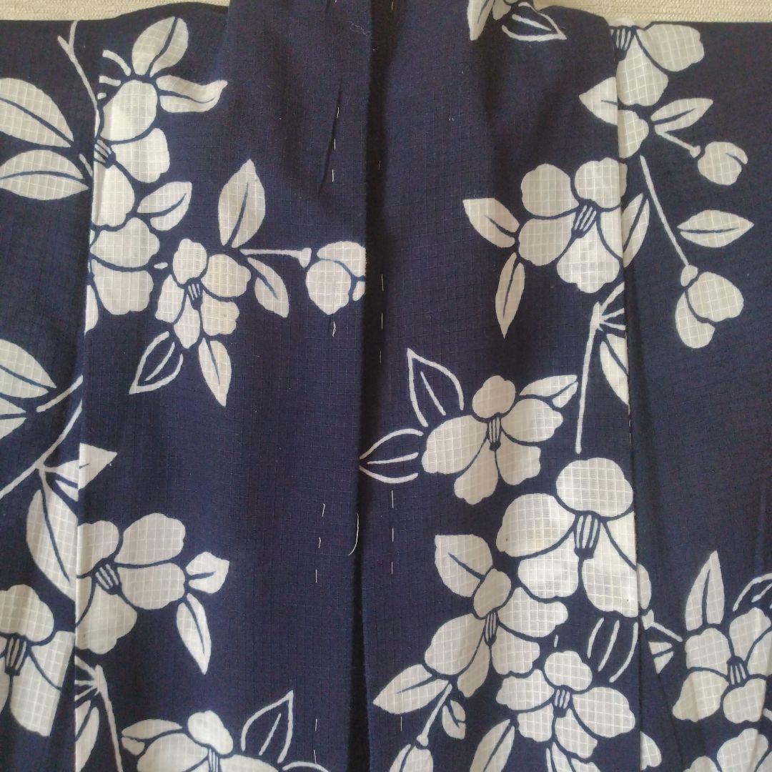 綿紅梅　広衿手縫い仕立て浴衣