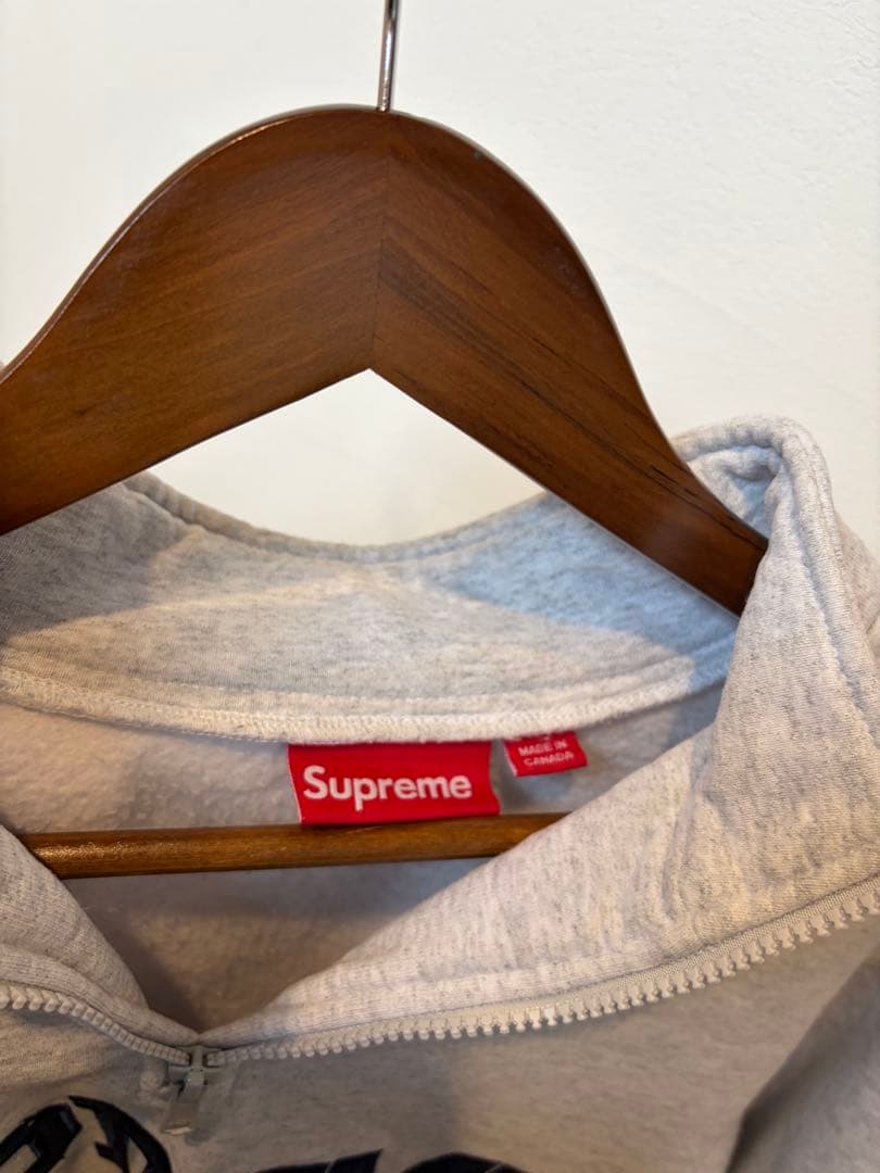 最安値　SUPREME グレー ハーフジップ トレーナー