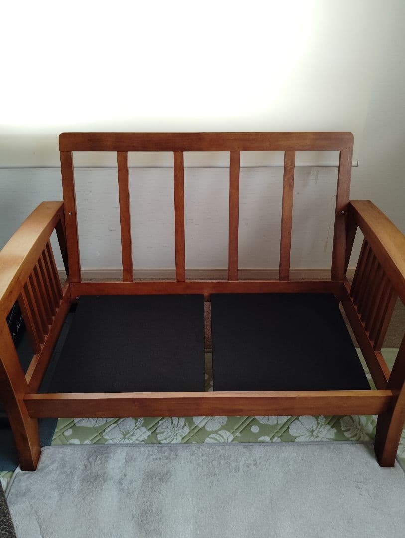 2人掛けソファ ブラウン アンティーク風