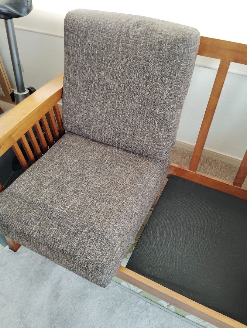 2人掛けソファ ブラウン アンティーク風