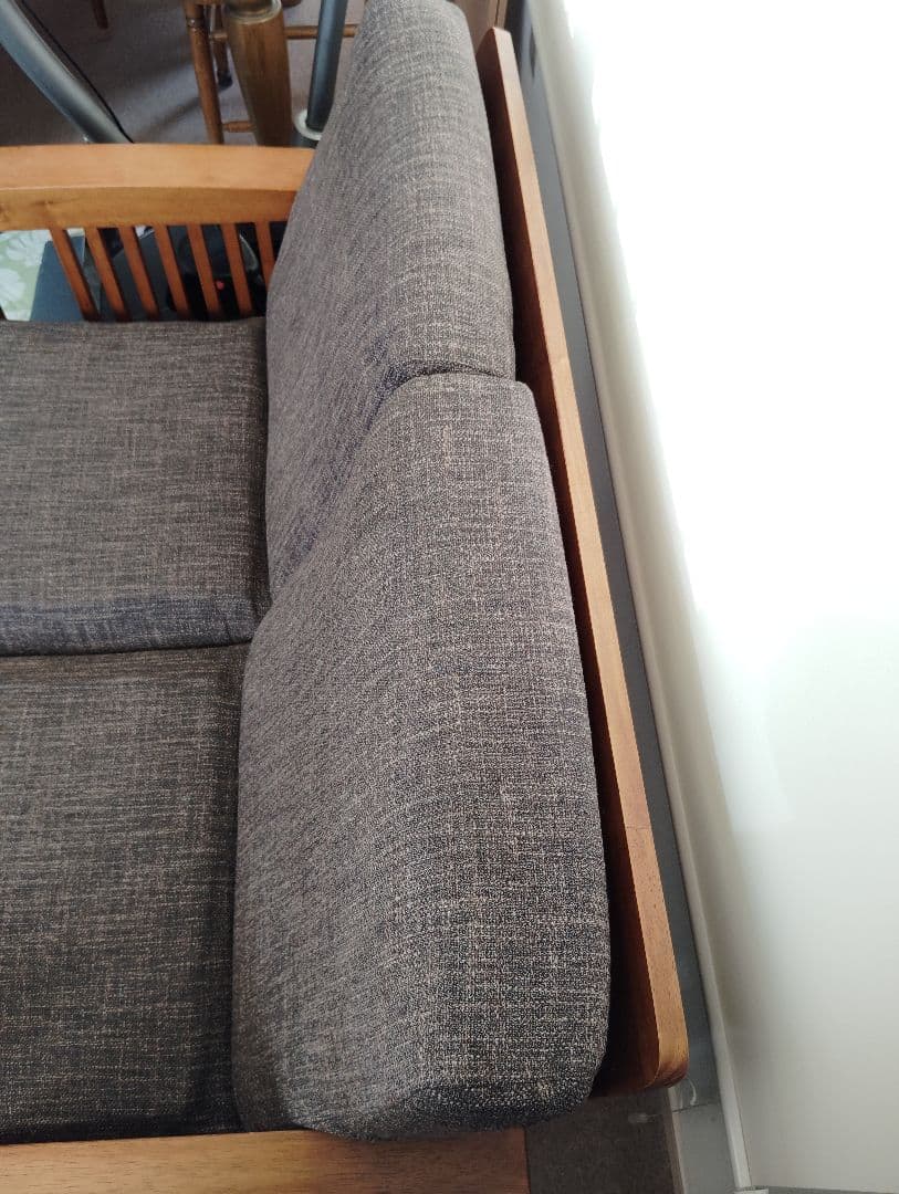 2人掛けソファ ブラウン アンティーク風