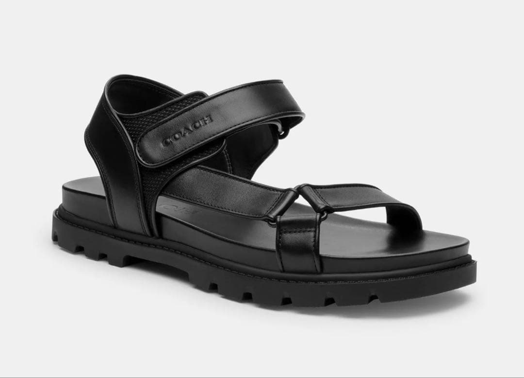 COACH プラットホームサンダル 27cm CAP67 BLK コーチ