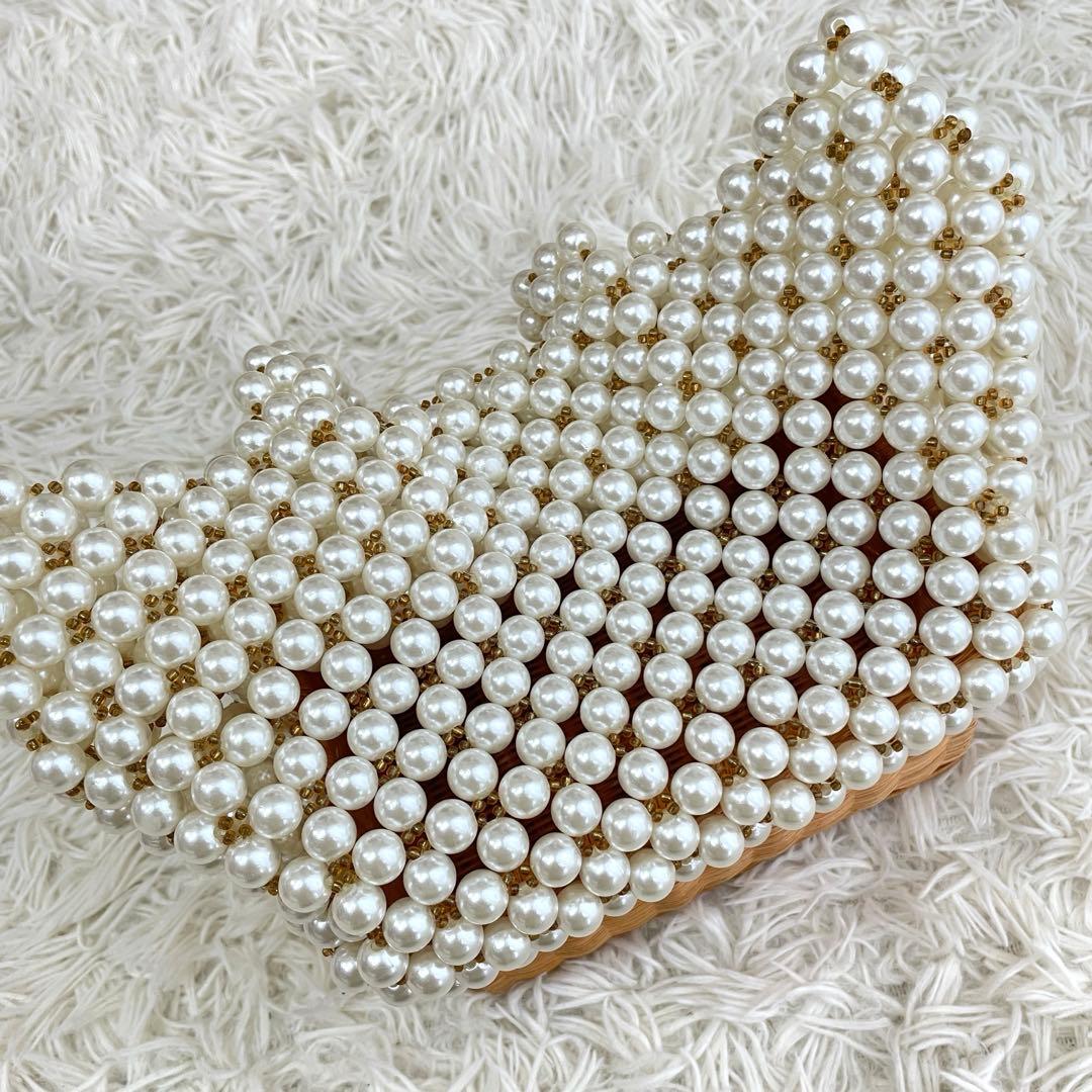 SEVEN TEN セブンテン パール ラタン バッグ かごバッグ