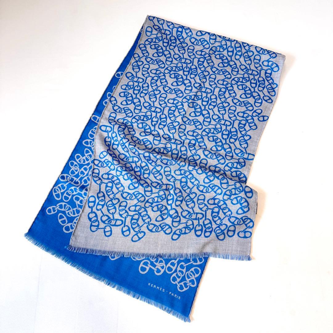 【ほぼ新品】 エルメス ナウーサ シェーヌダンクル ストール マフラー