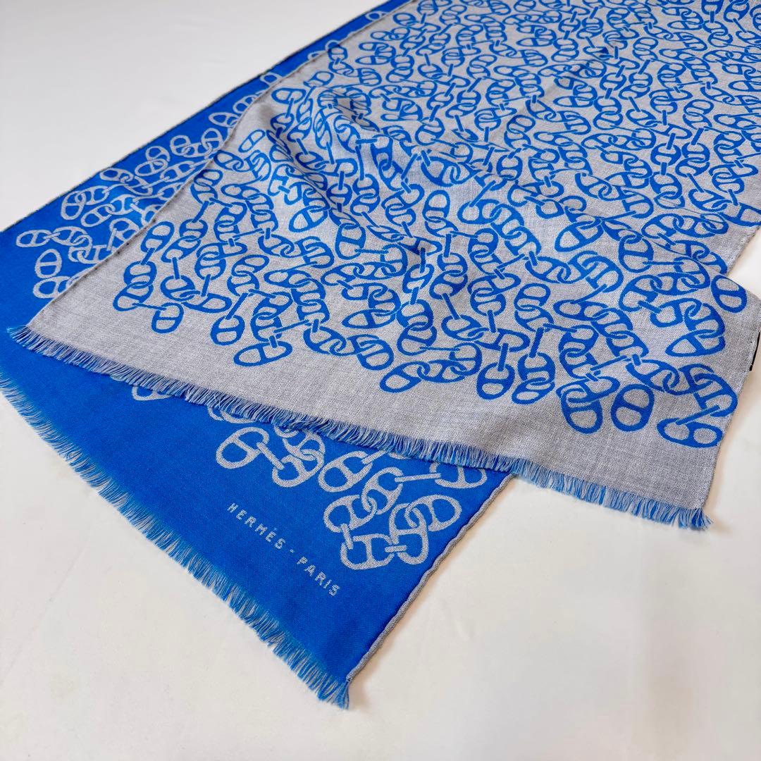 【ほぼ新品】 エルメス ナウーサ シェーヌダンクル ストール マフラー