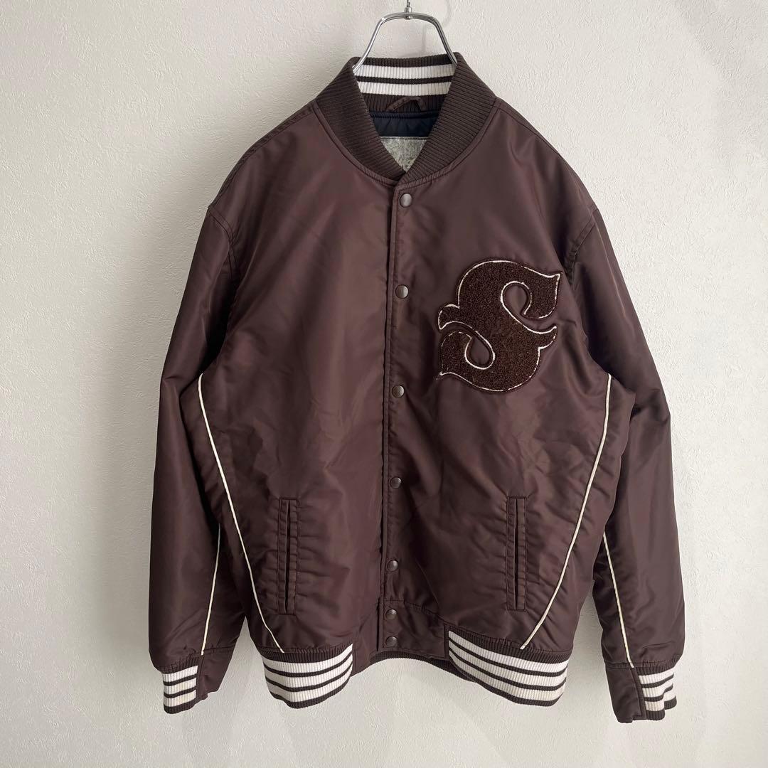 【希少】STUSSY　スタジャン　OLD GOLD Sロゴ　オールドステューシー