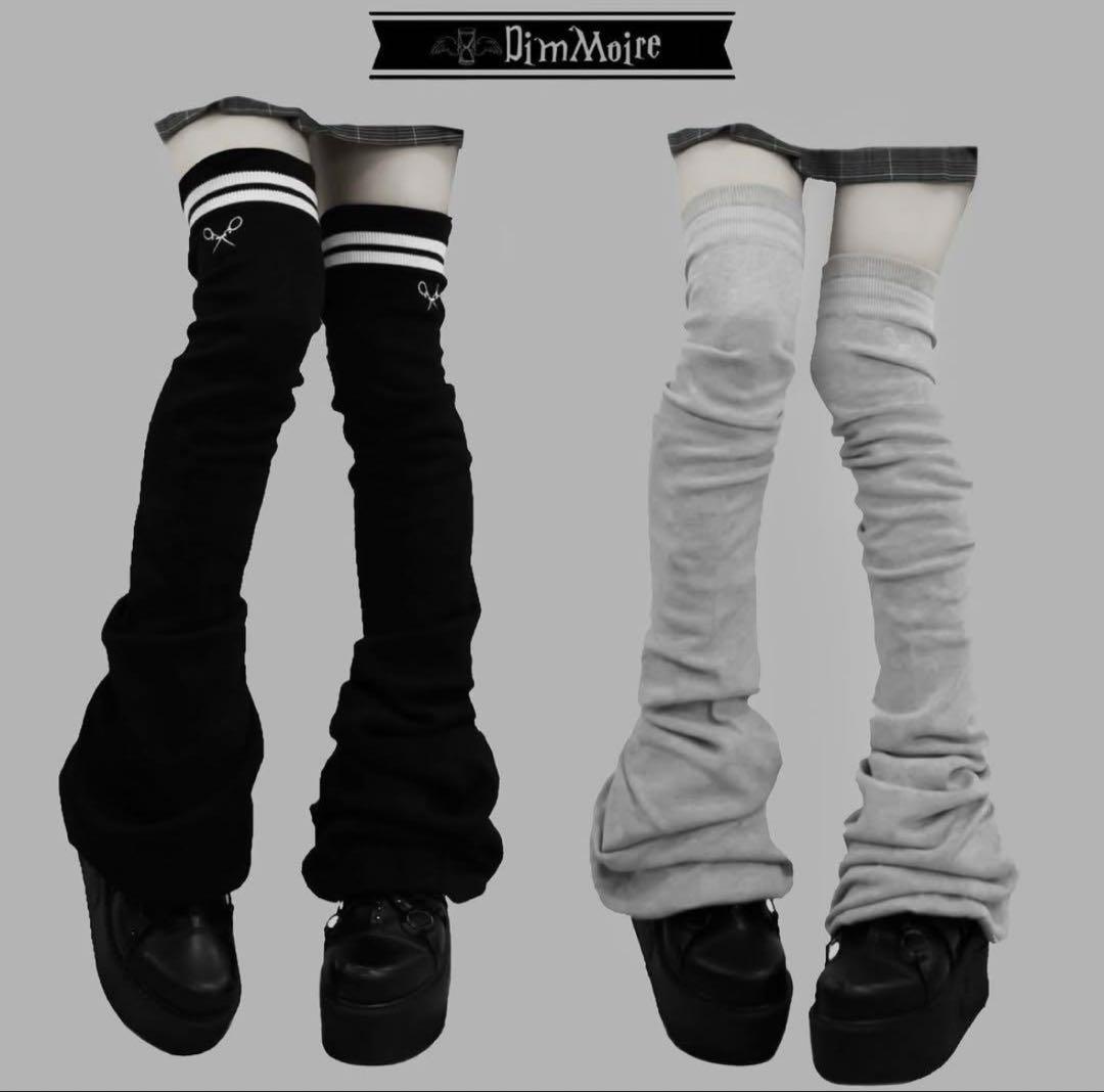 ディムモアール dimmoire 学園ニーハイウォーマー リボン ブラック 黒色