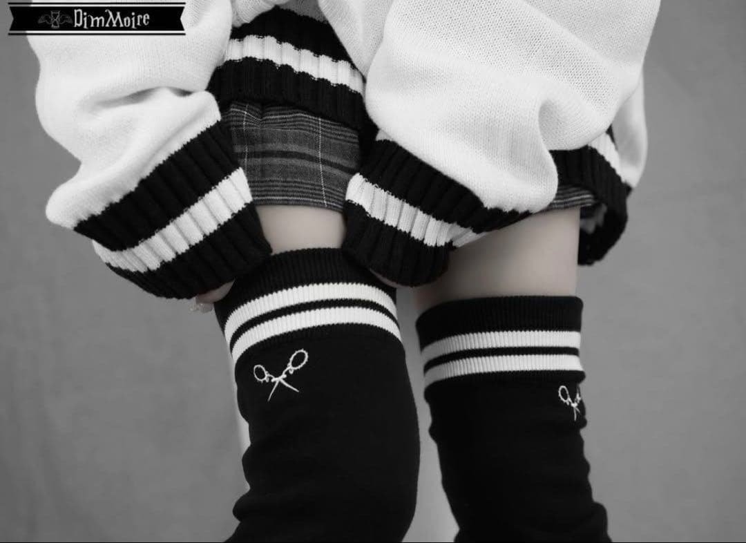 ディムモアール dimmoire 学園ニーハイウォーマー リボン ブラック 黒色