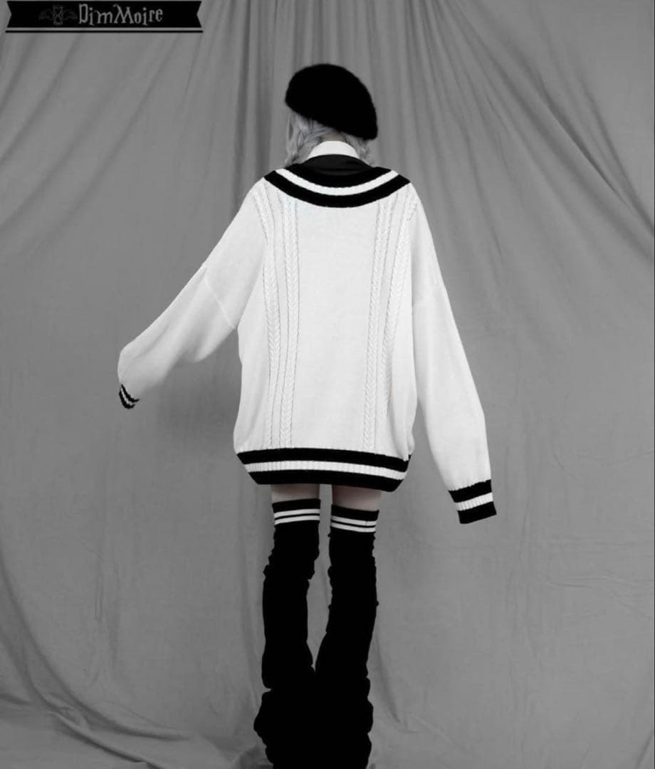 ディムモアール dimmoire 学園ニーハイウォーマー リボン ブラック 黒色