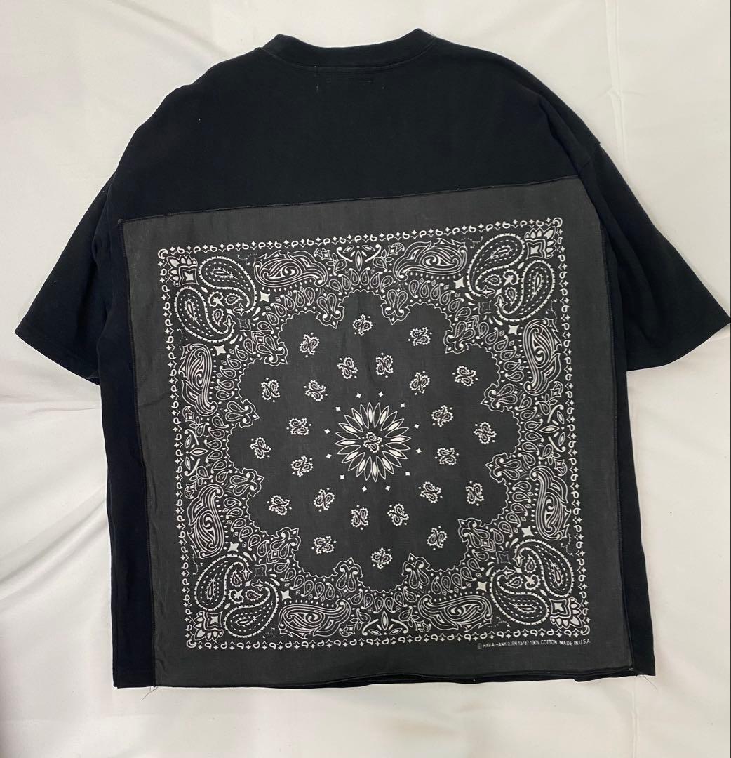 REMI RELIEF レミレリーフ バンダナTシャツ　クルーネック ブラック