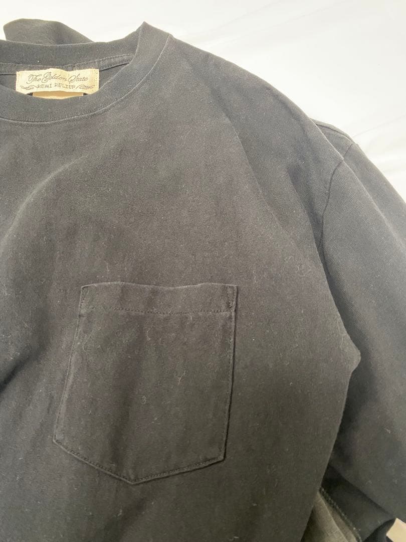 REMI RELIEF レミレリーフ バンダナTシャツ　クルーネック ブラック